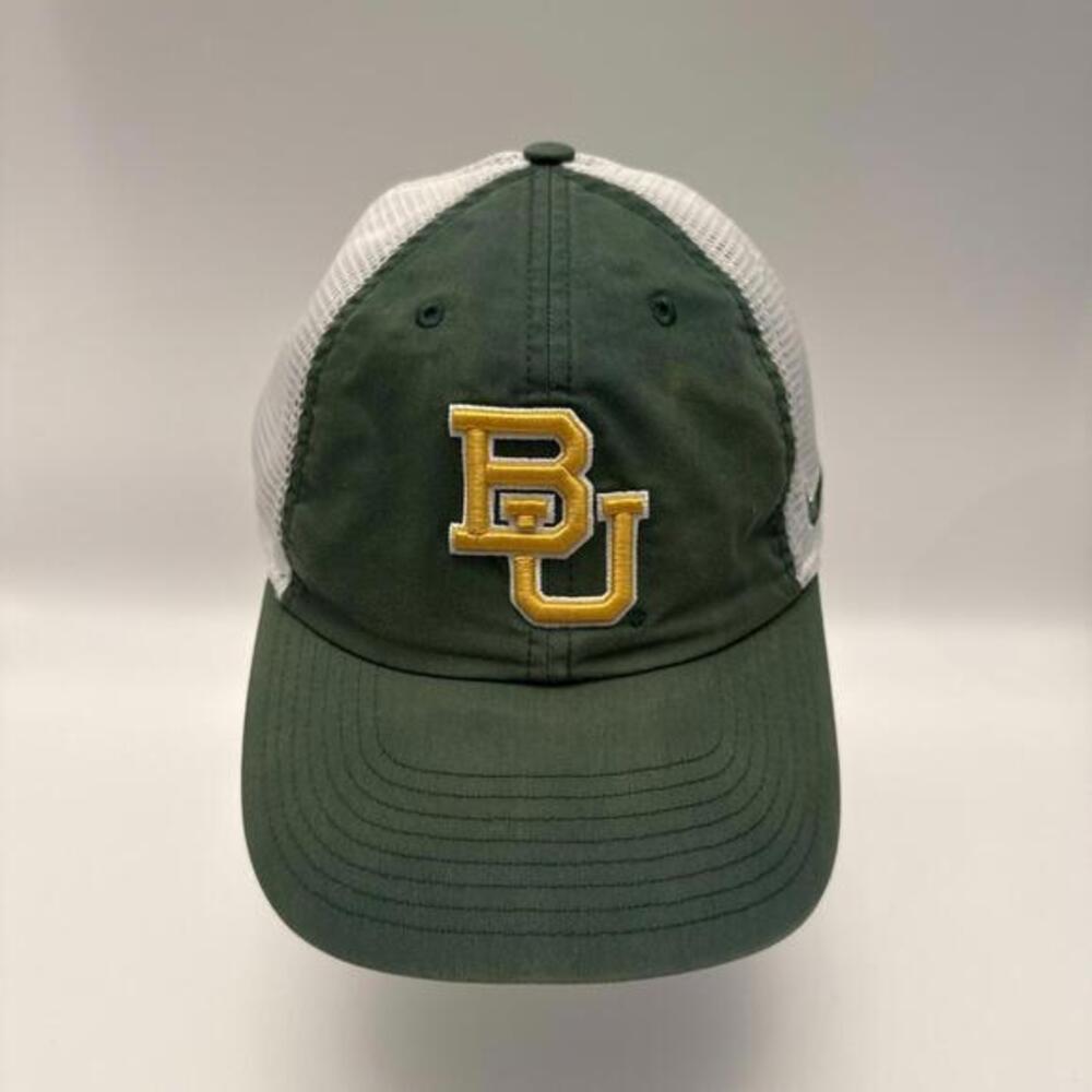 Baylor Bears Nike Heritage 86 Green Cotton Mesh Trucker Hat Mens OSFA Adjustable